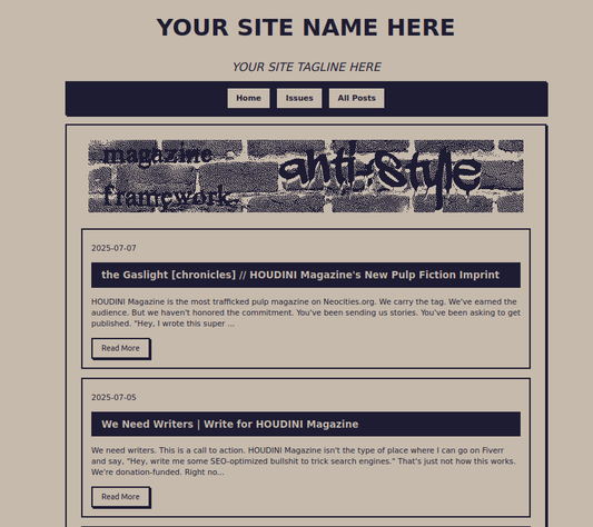 Anti-Style Magazine & Blogging Framework